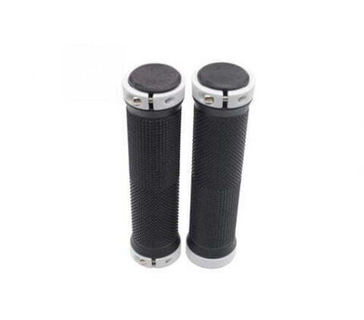 Рукоятки руля (грипсы, комплект), 130мм, TwoSideLock, инд. упак. (черный/белый, HL-G201-W)