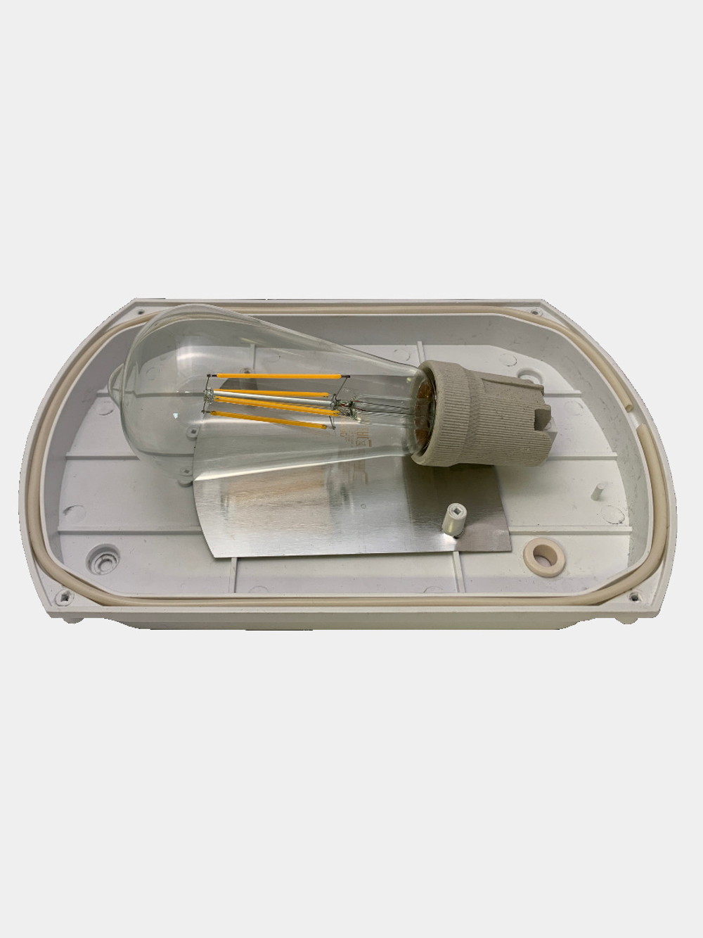 Потолочный влагозащищённый светильник для большой лампы Е27 с ударопрочным плафоном IP54 | Царь-Огонь Свет