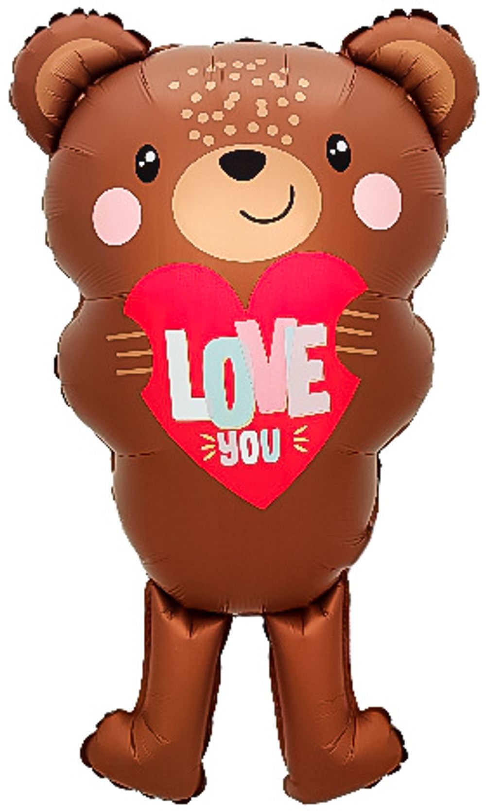 Шар (30''/76 см) Фигура, Мишка с сердцем, Сатин, 1 шт. в уп.