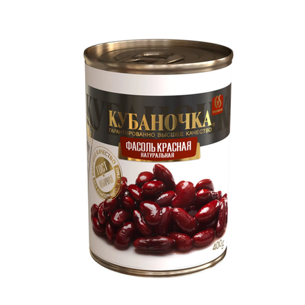 Фасоль красная нат. ж/б 400гр. "Кубаночка" 1/12шт