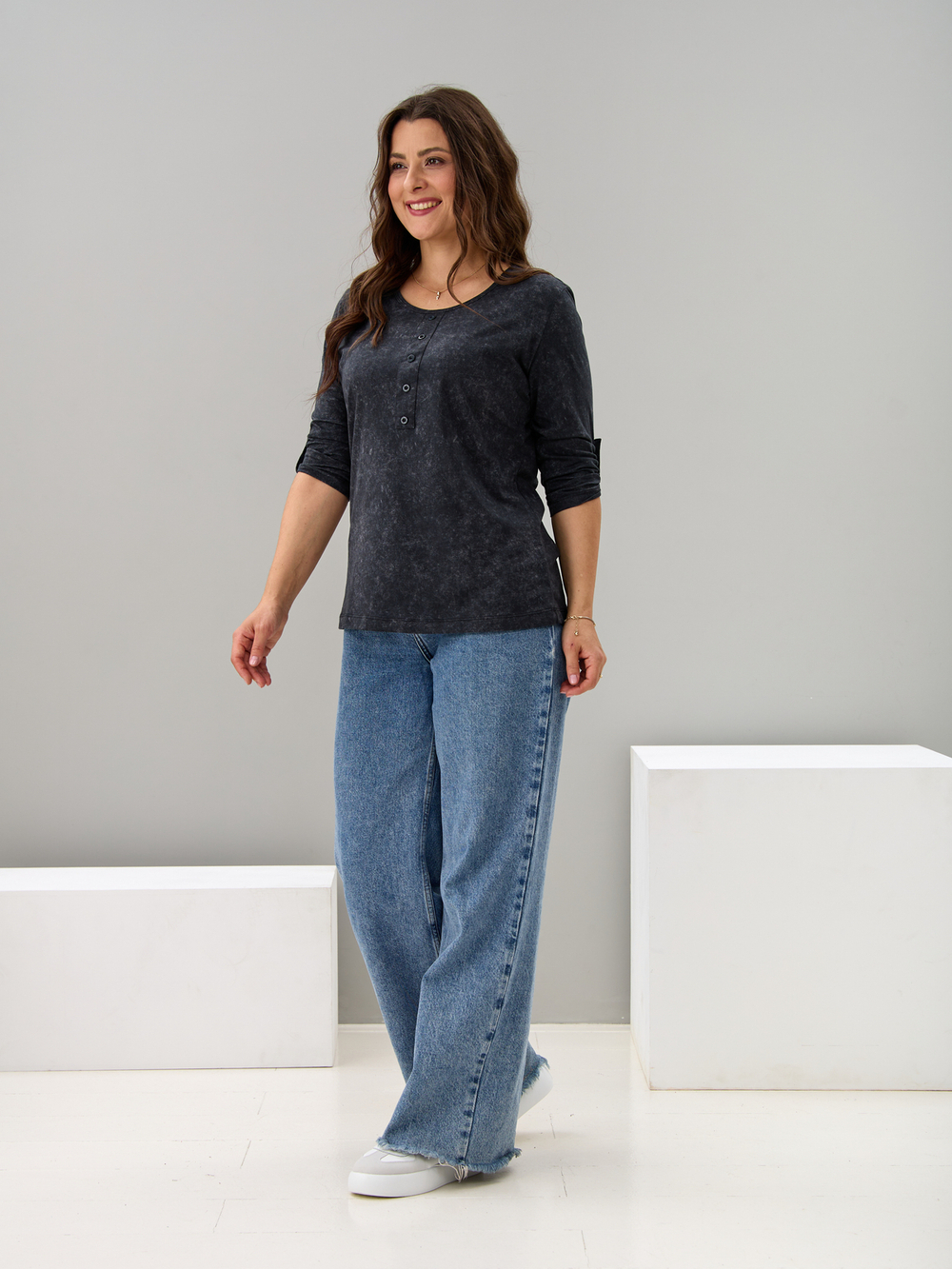 Лонгслив ЛНк-005/варенка-графит