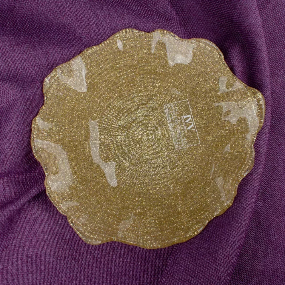 Блюдо круглое 25см IVV Folies золотистое