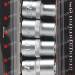 Набор головок Е-профиль 7пр. 1/2''(E10,E12,E14,E16,E18,E20,E22), на планке Forsage F-4073