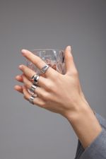 Кольцо 7 Crystals с белым и голубым топазом