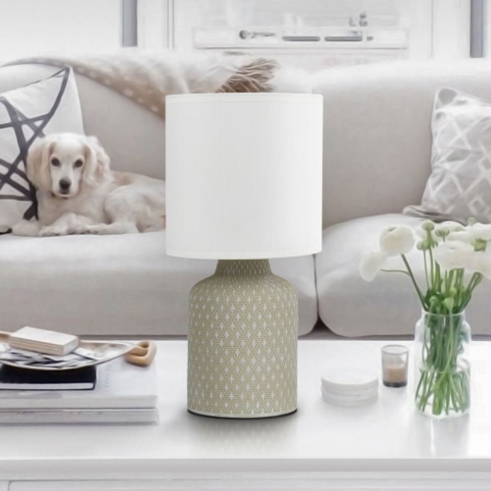 Настольная лампа Rivoli Sabrina 7043-501 1 * Е14 40 Вт керамика серая с абажуром | Rivoli