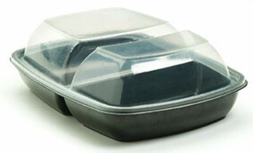 Контейнер SABERT 280х200х44, 800/500мл, 2 секции С КРЫШКОЙ!