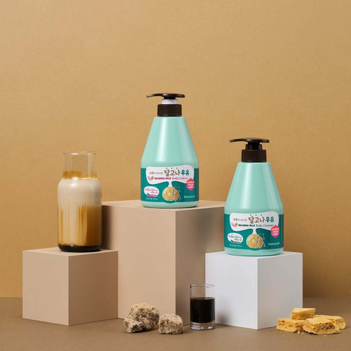 Welcos Kwailnara Dalgona Milk Body Cleanser тонизирующий гель для душа с ароматом Дальгона и молока