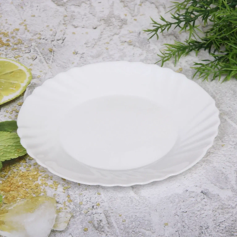 Тарелка «White magic» 20,4*2см стеклокерамика Фестоны