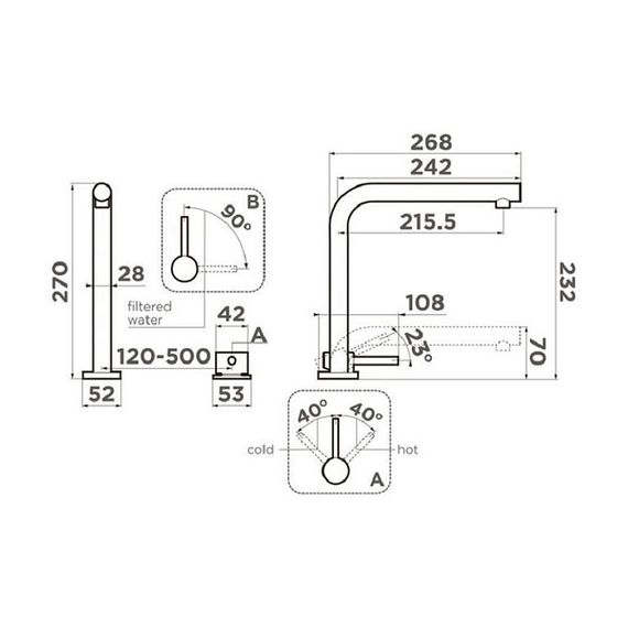 Смеситель Omoikiri Nara 2 Plus-BN латунь/нержавеющая сталь