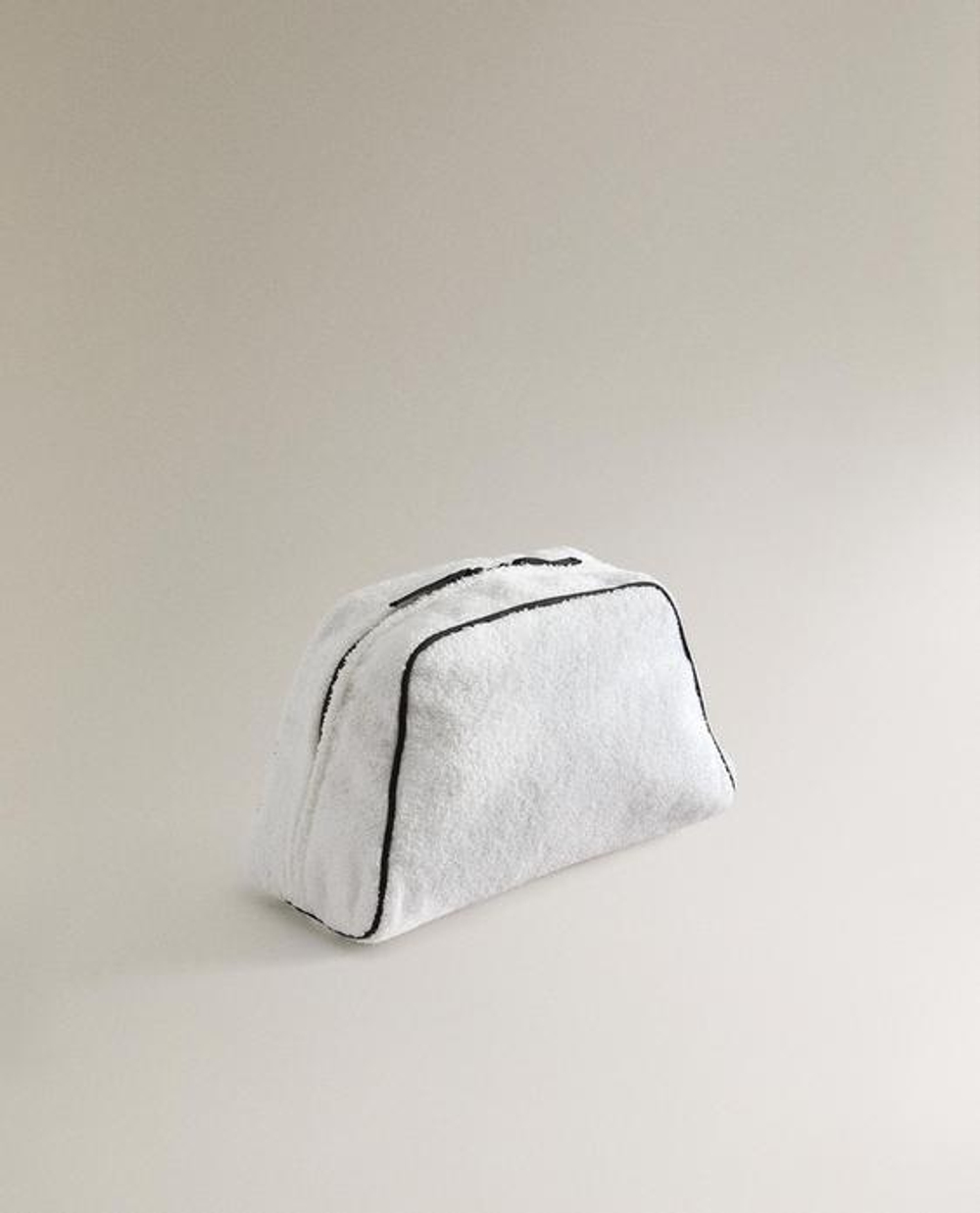 ZARA HOME МАХРОВАЯ КОСМЕТИЧКА С ДЕКОРАТИВНОЙ ОТДЕЛКОЙ, БЕЛЫЙ