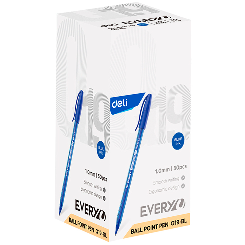 Ручка шариковая DELI "Every Q19", 1 мм, синяя