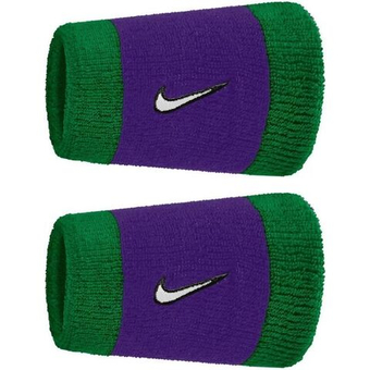 Напульсник теннисный Nike Swoosh Double-Wide 2P - clover/fierce purple/white