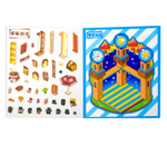 Наклейки для творчества - антистресс книжка, 130*150 мм, "Funny Animals", MINI, 3D стикеры, 6 комнат, 12 листов с наклейками, 10 шт/уп, пакет с европ.