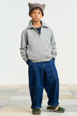 ZARA ТОЛСТОВКА С ЗАСТЕЖКОЙ-МОЛНИЕЙ, СЕРЫЙ МЕЛАНЖ