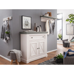 Комод для обуви «Форест» 2 двери 1 ящик с 2 полками белый воск/антрацит