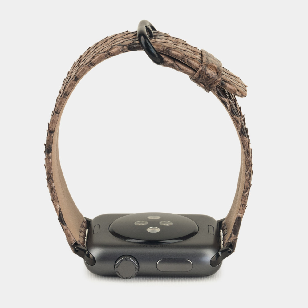 Ремешок для Apple Watch 44/45/46 mm из кожи питона, бежевого цвета
