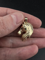 Корейская фурнитура Кулон "Лошадь" 21х21 мм, Золото/Серый