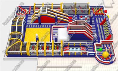 Надувной комплекс "Просторы для забав" 32,5*21,6*5 м