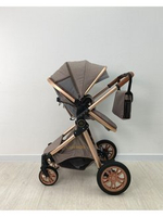 Коляска-трансформер 3в1 Luxmom V9 new коричневый текстиль