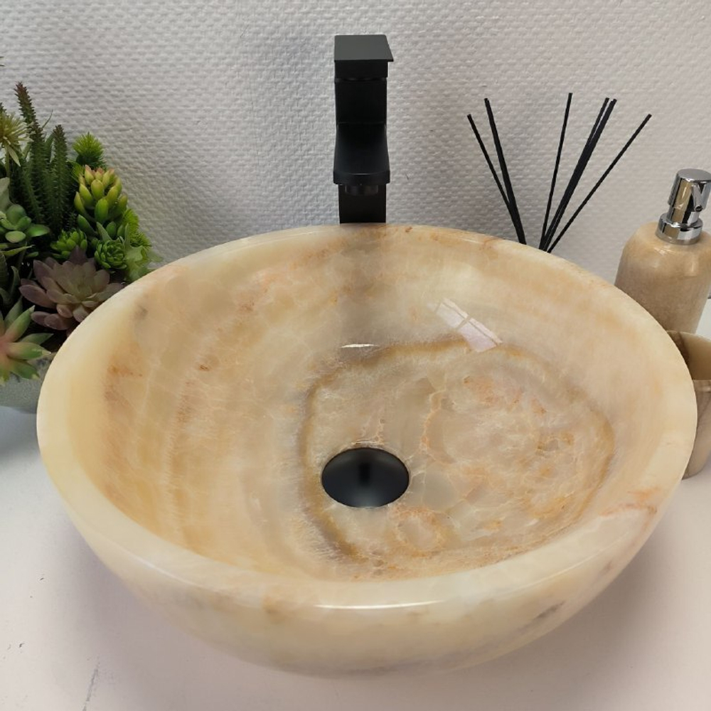 Раковина из оникса Bowl Yellow TinLip BO-63001 40*40*15 40