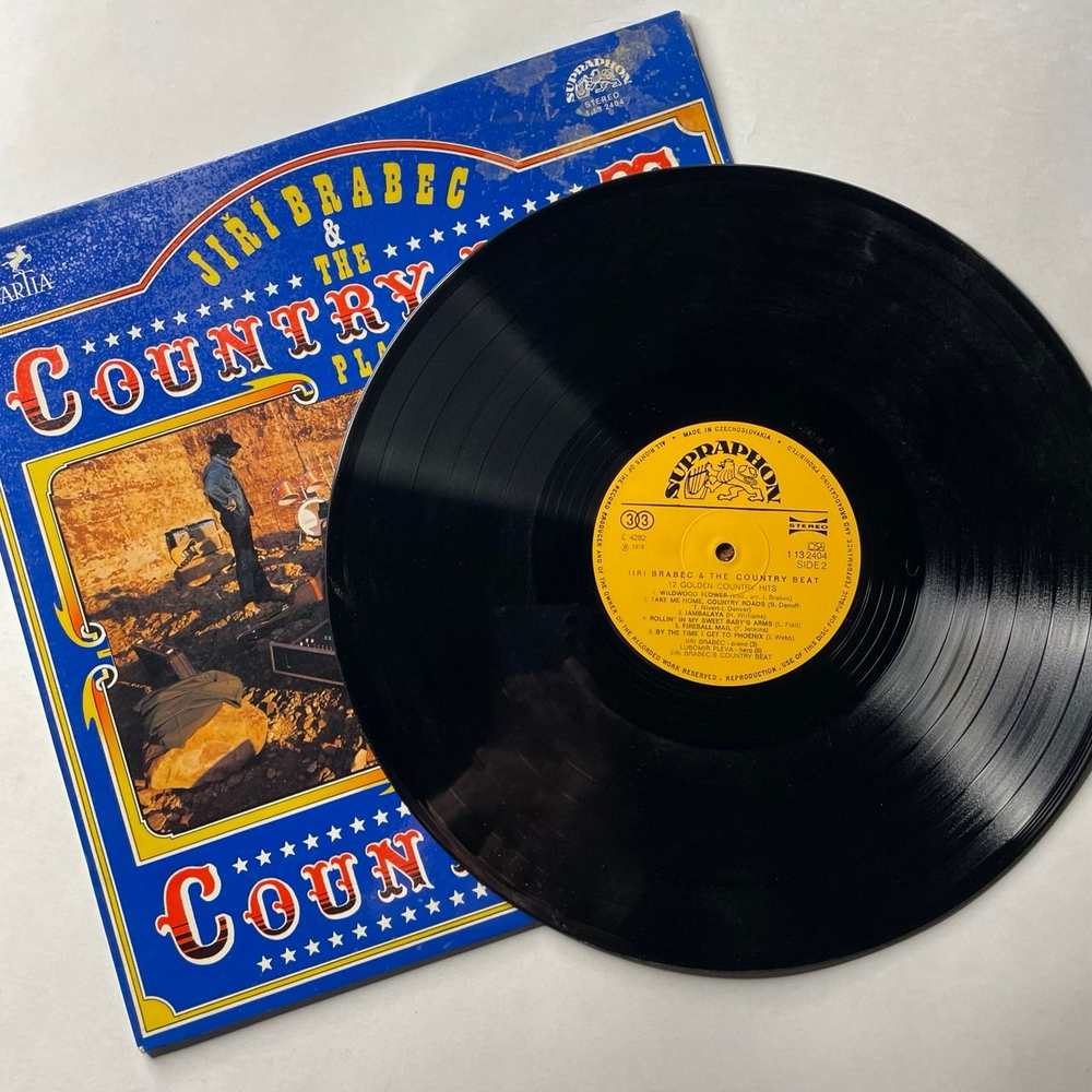 Винтажная виниловая пластинка LP Jiri Brabec and The Country Beat Иржи Брабец, 12 Golden Country Hits (Чехословакия 1978)