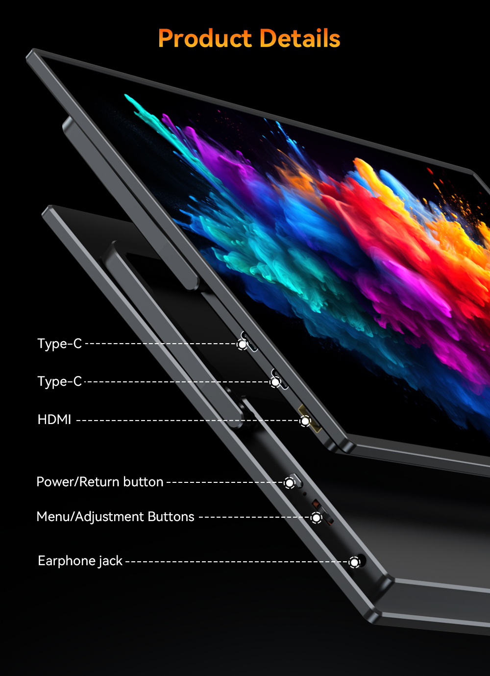 14" Портативный игровой монитор UPERFECT Ucolor M1 2560x1600, 60 Гц, mini LED