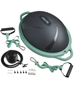 Полусфера "BOSU" GB-503 с эспандерами, с насосом, серый/зеленый