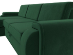 Диван угловой Лига-025 левый угол, Зеленый, Велюр, 119237L