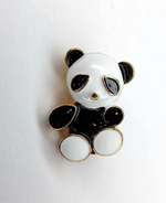 Брошь, брошка милая "Панда". Эмаль.