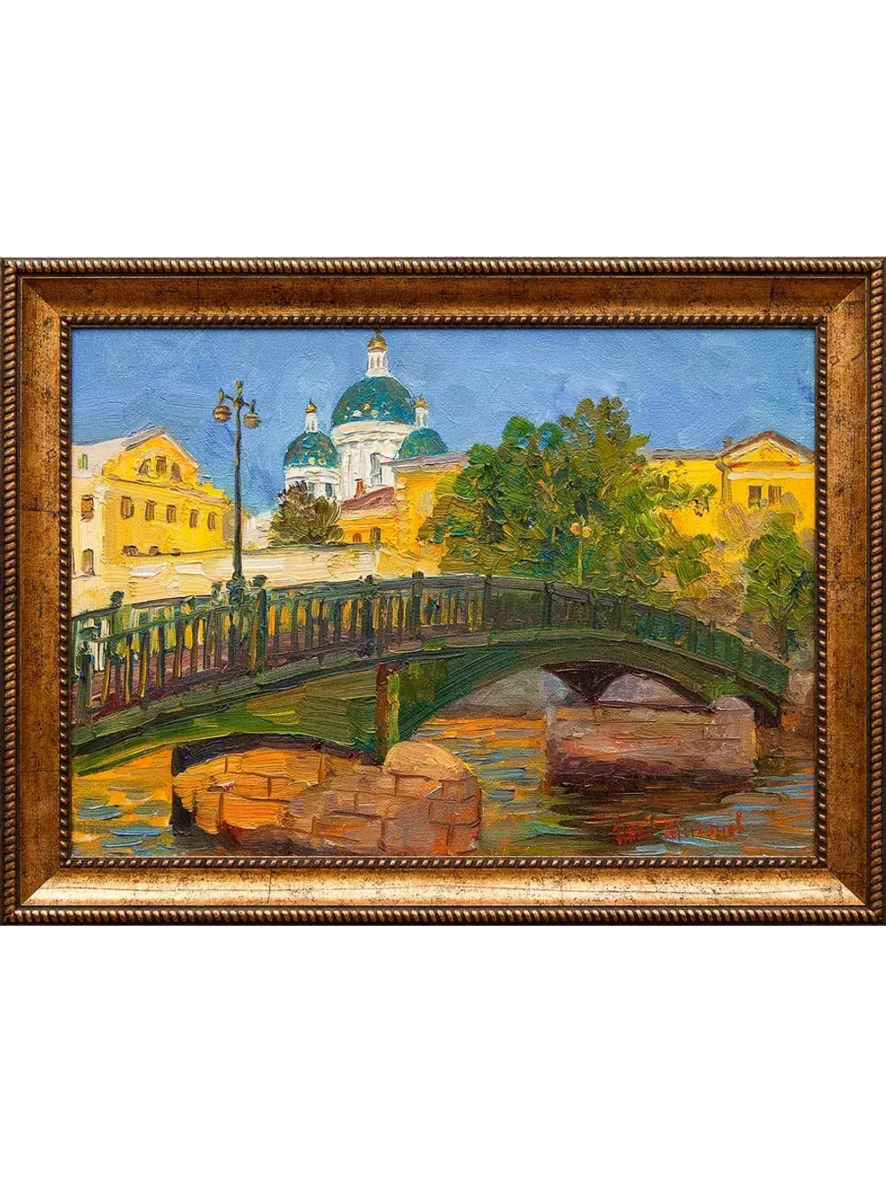 Картина маслом "Красноармейский мост. Июль. Вечер" Шихов