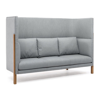 TORDINO Диван 3-местный высок СЕРО-ГОЛУБ/ОРЕХ