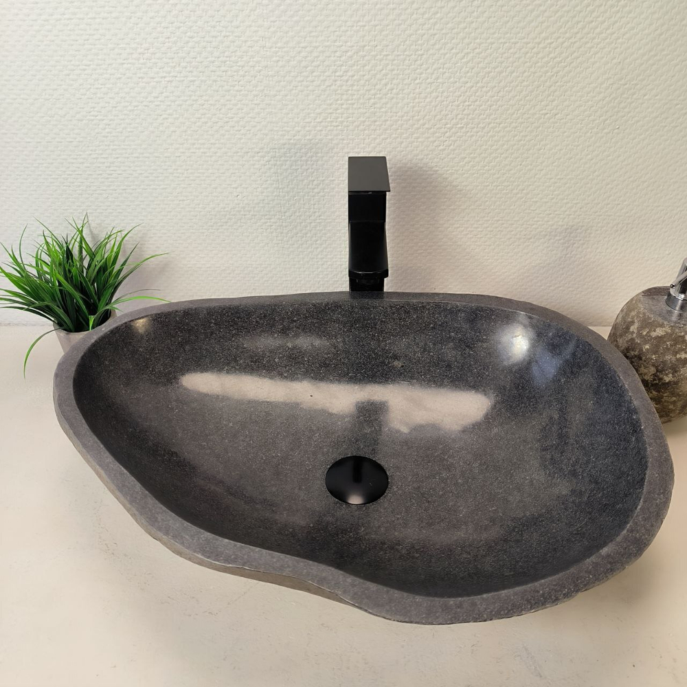 Раковина из речного камня RS-66036 60х43х16 из натурального камня