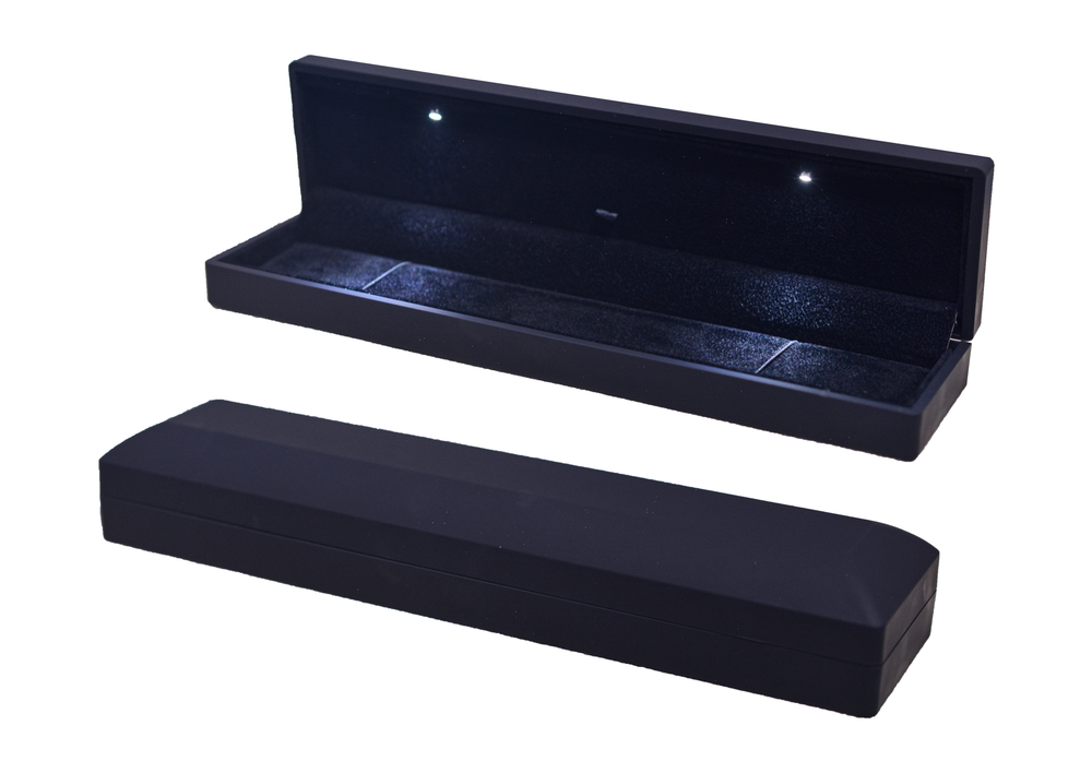 Футляр-пенал с подсветкой под цепочку/часы (черный, пластик)