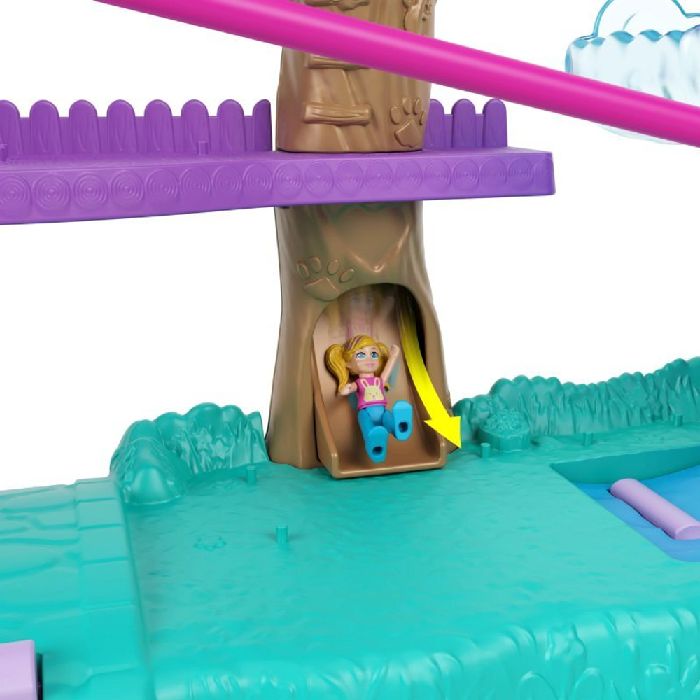 Polly Pocket - Animal Adventures - Набор домиков на дереве с 2 куклами и 4 животными HHJ06