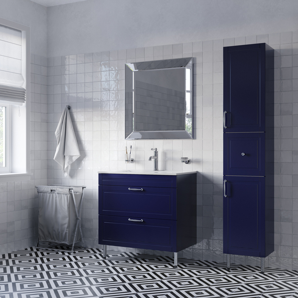 Тумба с умывальником IDDIS Oxford, напольная, 80 см, синий, OXF80N0i95K