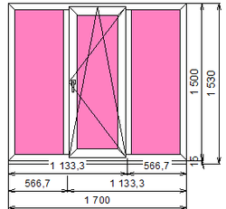 Пластиковое окно 1500 х 1700 ТермА Эко