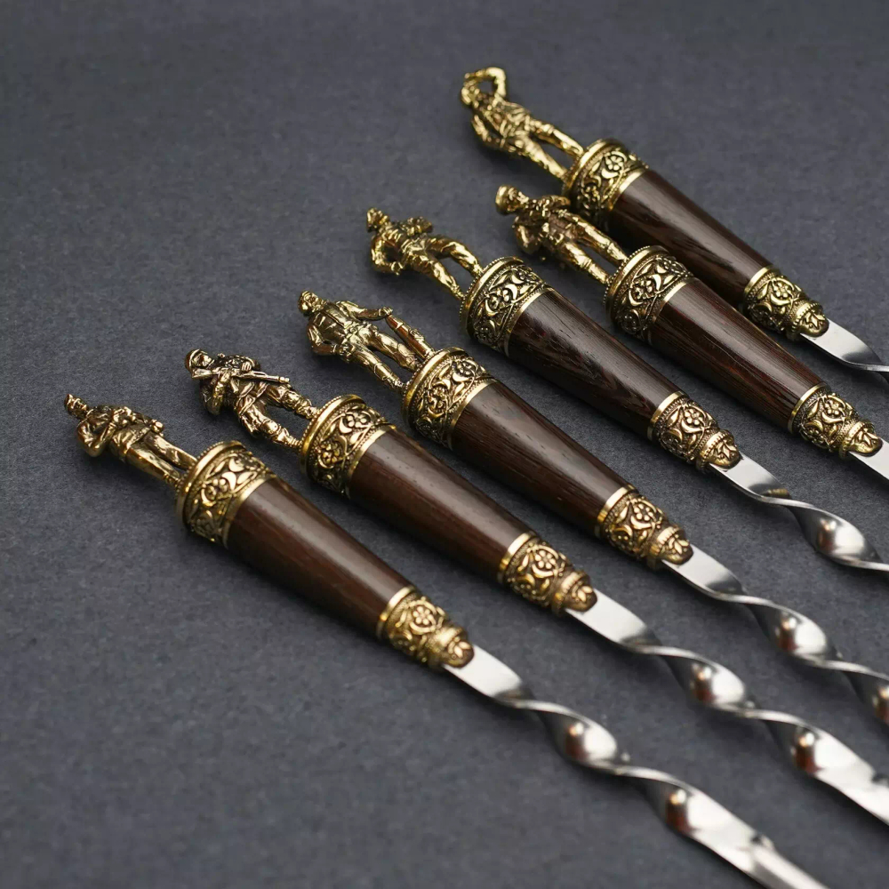 Подарочный набор шампуров "Армия РФ", рукояти венге