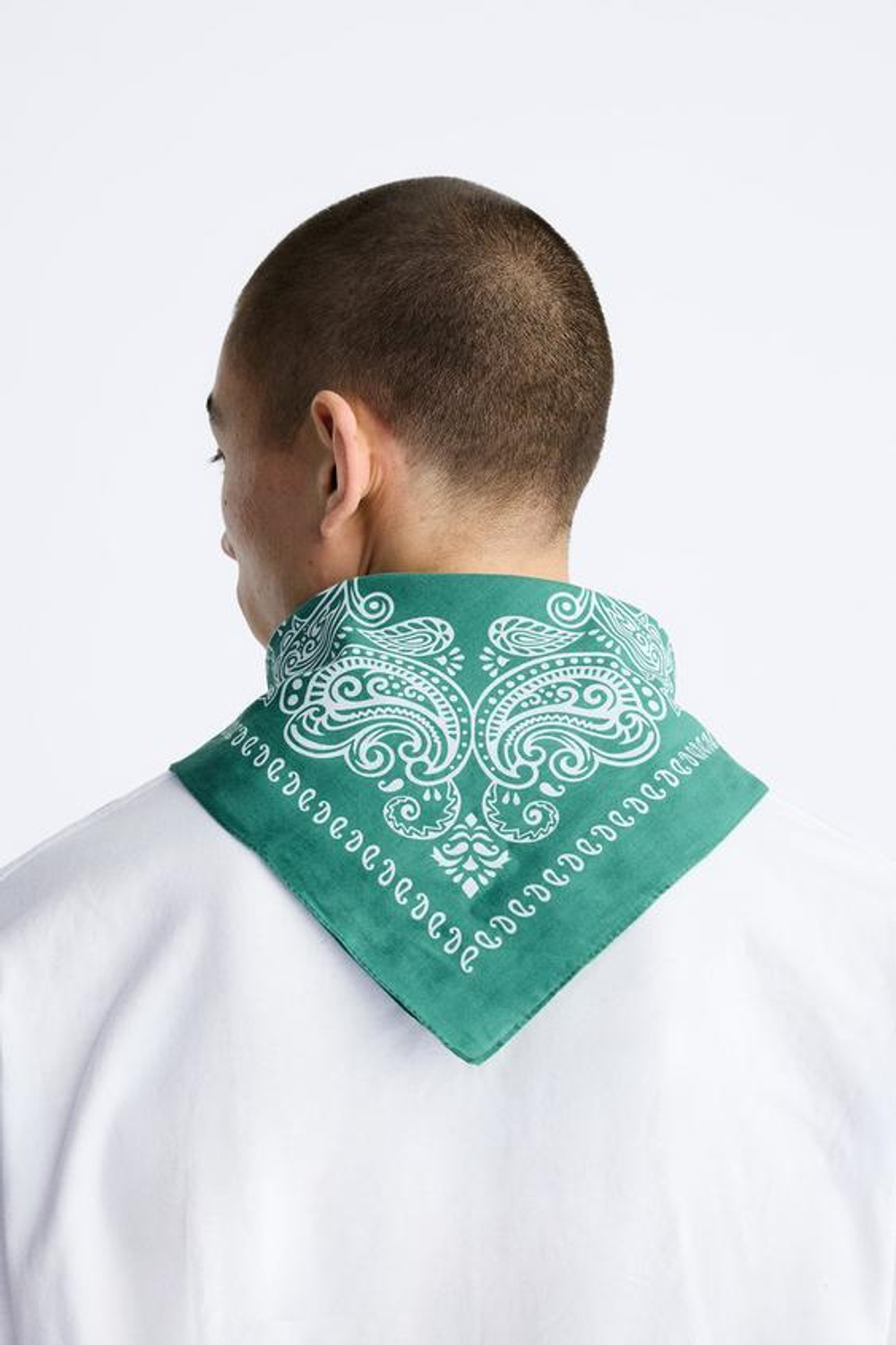 ZARA БАНДАНА С ПРИНТОМ ПЕЙСЛИ, ЗЕЛЕНЫЙ