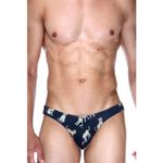 Мужские трусы слипы темно-синие с принтом DARKZONE DZN6486