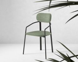 Стул Ror, Round, рогожка, черный/зеленый