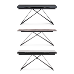 Керамический стол Woodville Ноттингем 160(220)х90х79 белый мрамор, черный