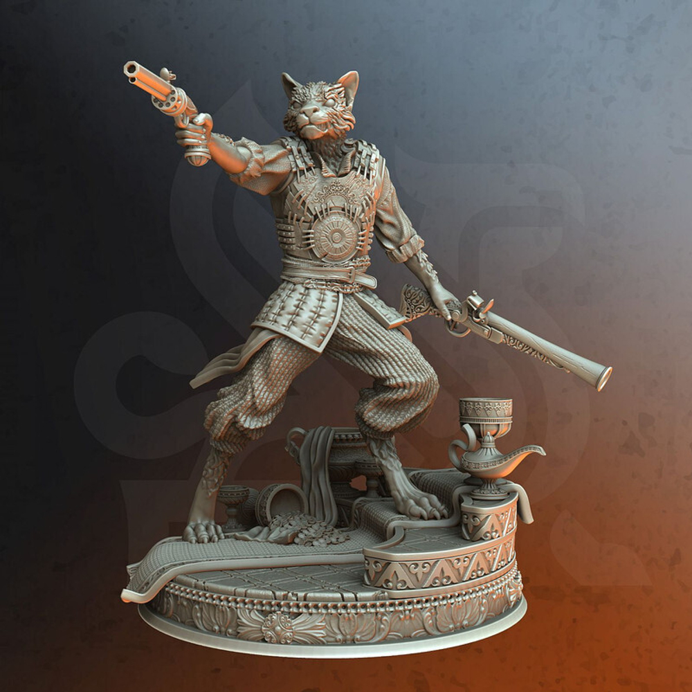 Табакси Лев Тигр Изобретатель Алхимик миниатюра для dnd, днд, pathfinder, фентези, Настольная игра, НРИ, Варгейм, РПГ