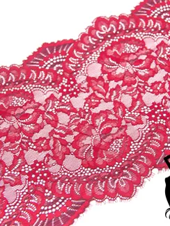 03-05 Кружево эластичные реснички 23 см, бордо