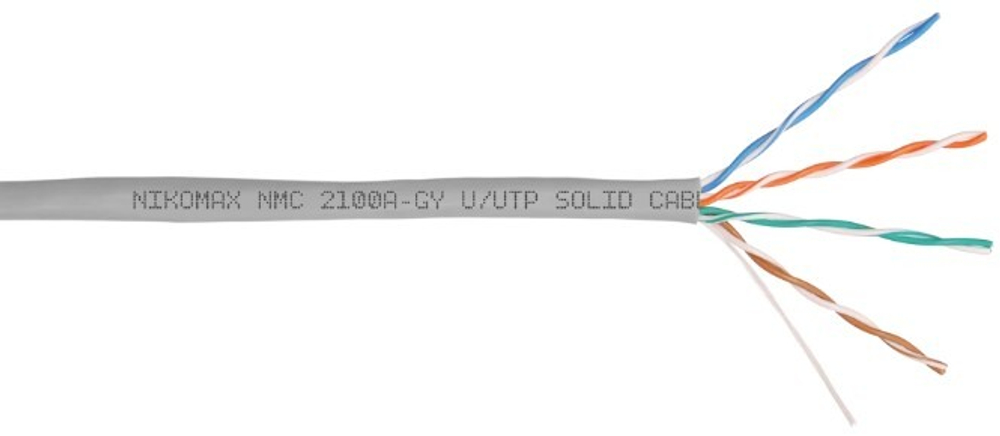 Кабель витая пара U/UTP 5e кат. 4 пары NikoMax NMC 2100A-GY