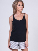 Легкий домашний комплект из вискозы (Размер: XL) (Цвет: черный с белым)