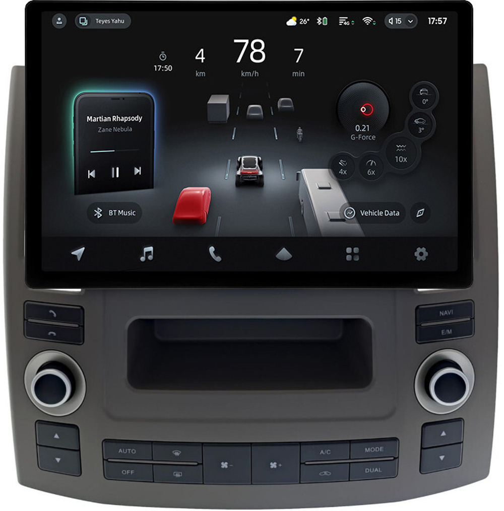 Магнитола для Infiniti FX35, FX45 S50 2006-2008 - Teyes CC4-PRO монитор 13" 2K QLED на Android 13, Snapdragon 778G, 8+128, AI, CarPlay, DSP, 4G SIM-слот