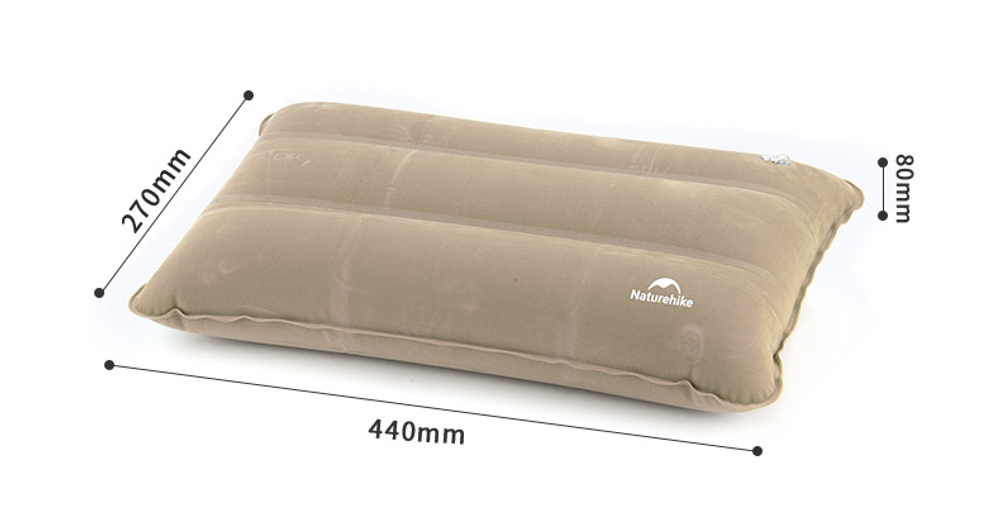 Подушка Naturehike NH18F018-Z надувная прямоугольная , артикул NH18F018-Z-G, цвет серо-коричневая