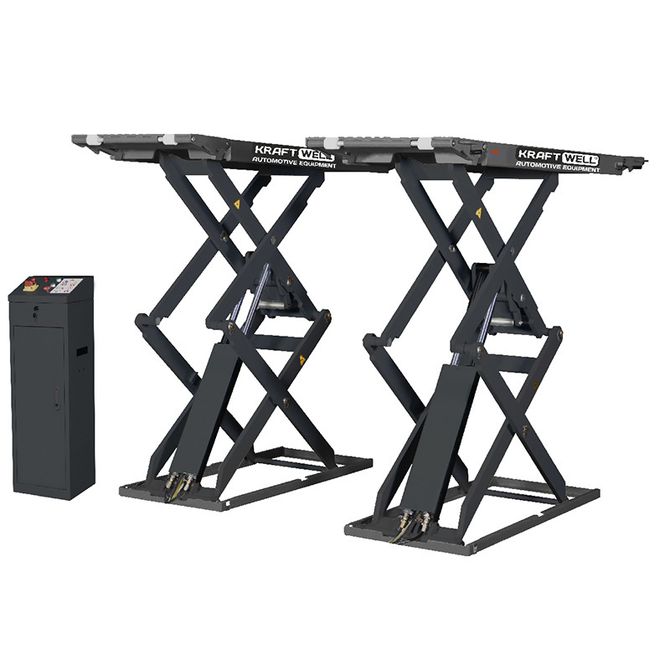 KraftWell (KRW350SF/220) Подъемник ножничный короткий напольный г/п 3500 кг