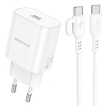Зарядное устройство Borofone PD 25W + QC3.0 Для Type-C BA82A (white)