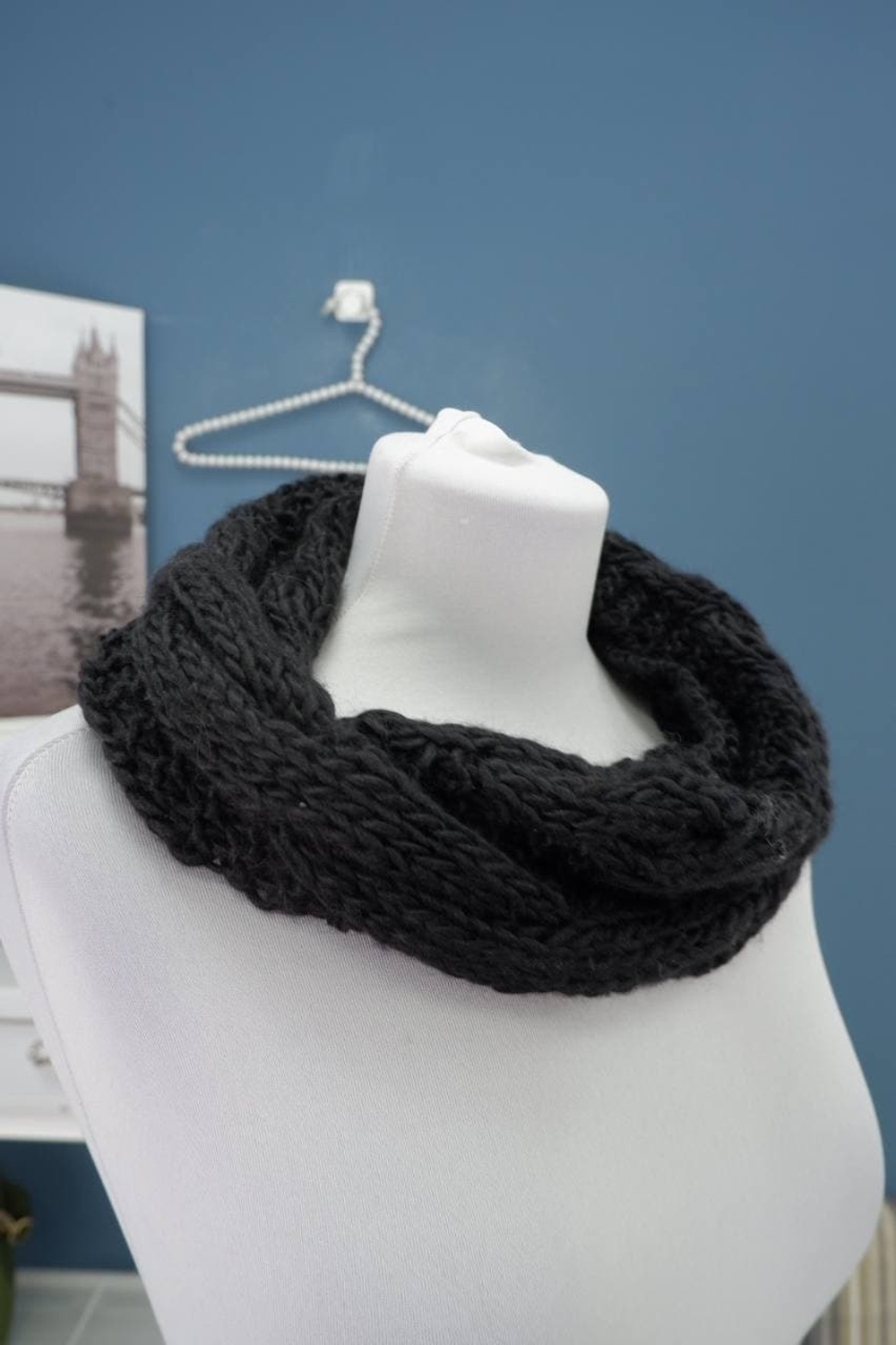 Снуд вязаный черный